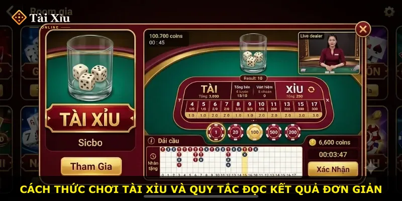 Cách thức chơi tài xỉu và quy tắc đọc kết quả đơn giản