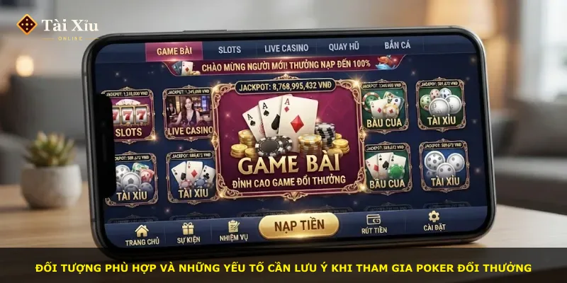 Đối tượng phù hợp và những yếu tố cần lưu ý khi tham gia Poker đổi thưởng