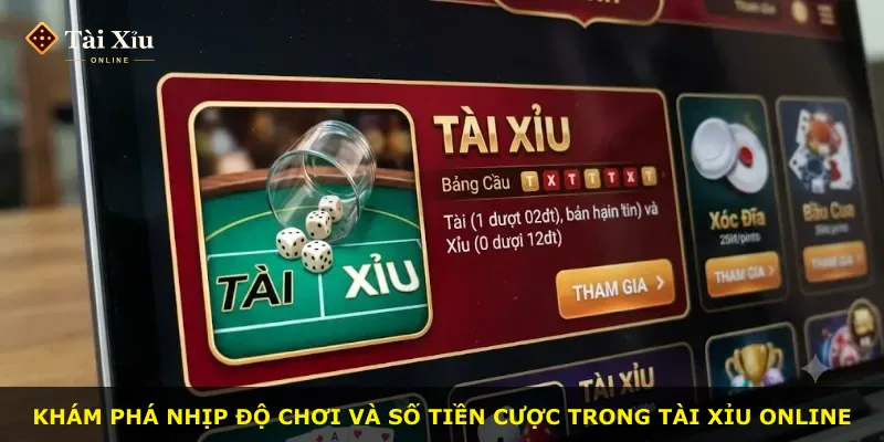 Khám phá nhịp độ chơi và số tiền cược trong tài xỉu online