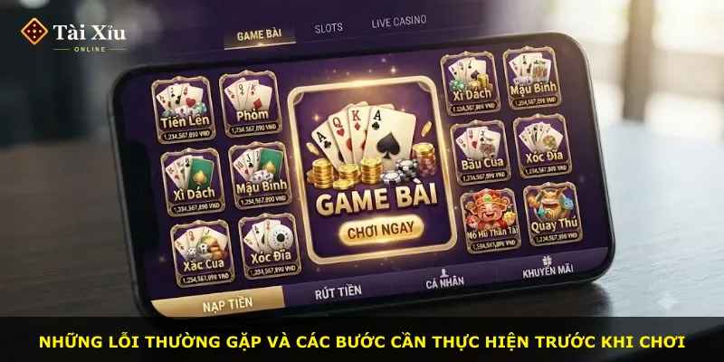 Những lỗi thường gặp và các bước cần thực hiện trước khi chơi