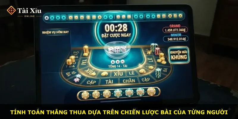Tính toán thắng thua dựa trên chiến lược bài của từng người